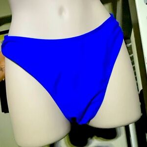 SHEIN Women’s Ruched Back Cheeky Bikini Bottom - Blue, L